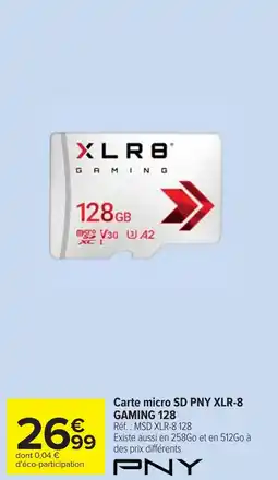 Cora Carte micro SD PNY XLR-8 GAMING 128 offre