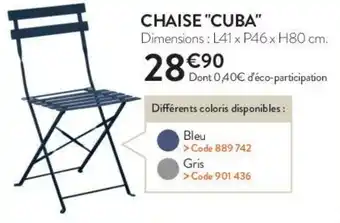 RAGT Jardin & Maison Chaise "cuba" offre