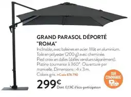 RAGT Jardin & Maison Grand parasol déporté "roma" offre
