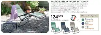 RAGT Jardin & Maison Fauteuil relax "r clip batyline" offre