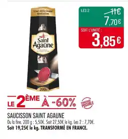 Match Saint Agaûne Saucisson offre