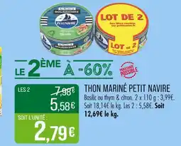 Match Petit Navire Thon mariné offre