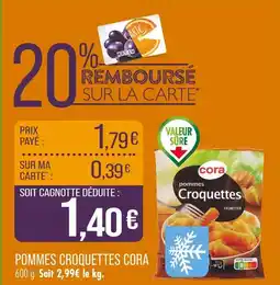 Match Cora Pommes Croquettes offre