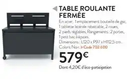 RAGT Jardin & Maison Table roulante fermée offre