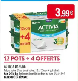 Match DANONE Activia bien-être digestif nature offre