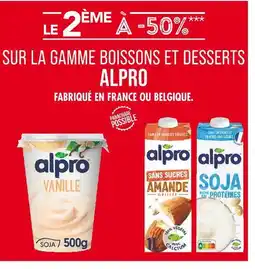 Match Alpro Le 2Ăšme Ă -50% sur la gamme boissons et desserts Alpro offre