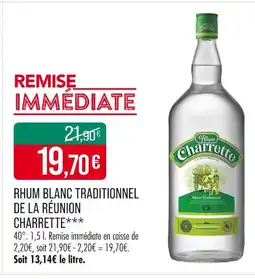 Match Charrette Rhum blanc traditionnel de la Réunion offre