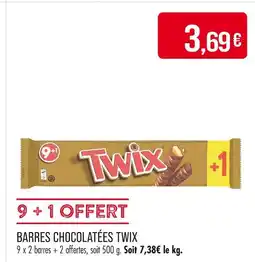 Match Twix Barres Chocolatées offre