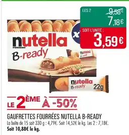 Match NUTELLA Gaufrettes fourrées B-ready offre