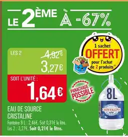 Match CRISTALINE Eau de source offre
