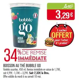 Match Boisson au thé bubble go offre