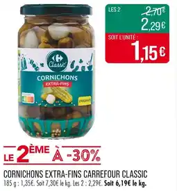 Match CARREFOUR CLASSIC Cornichons extra-fins offre
