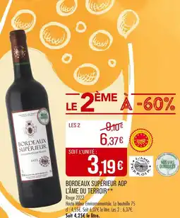Match L'Âme du Terroir Bordeaux Supérieur AOP offre