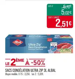 Match ALBAL Sacs congélation ultra zip 3l offre
