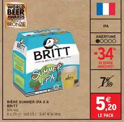 Intermarché BRITT Bière summer ipa x 6 offre