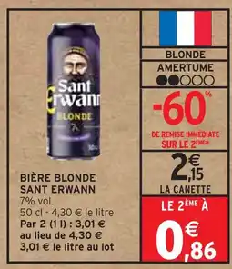 Intermarché SANT ERWANN Bière blonde offre
