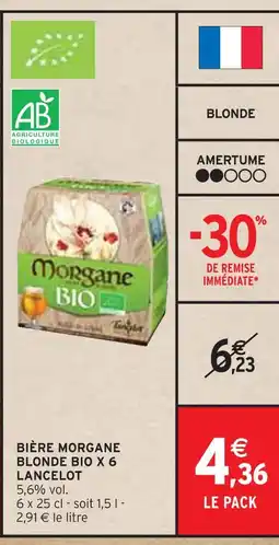 Intermarché LANCELOT Bière morgane blonde bio x 6 offre