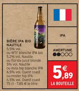 Intermarché Bière ipa bio nautile offre