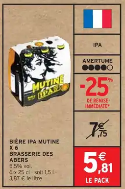 Intermarché BRASSERIE DES ABERS Bière ipa mutine x 6 offre