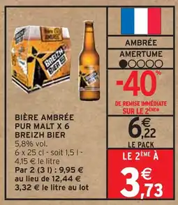 Intermarché BREIZH BIER Bière ambrée pur malt x 6 offre
