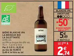 Intermarché LA BRINGUE Bière blanche ipa la bringue bio la dilettante offre