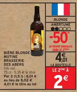 Intermarché BRASSERIE DES ABERS Bière blonde mutine offre
