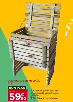 Gedimat Composteur en kit Linéa 320 l offre
