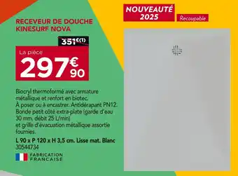 Gedimat Receveur de douche kinesurf nova offre