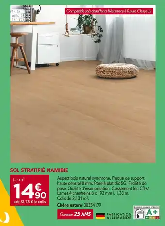 Gedimat Sol stratifié Namibie offre