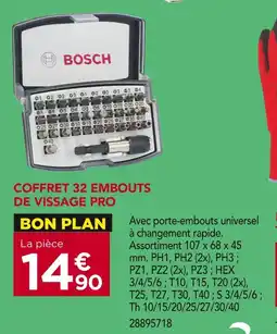Gedimat BOSCH Coffret 32 embouts de vissage pro offre