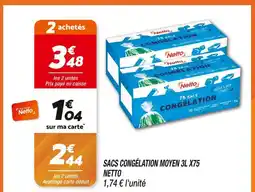 Netto NETTO Sacs congélation moyen 3l x75 offre