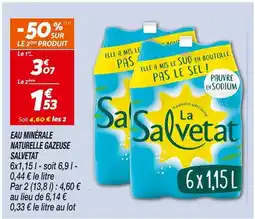Netto SALVETAT Eau minérale naturelle gazeuse offre