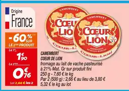 Netto COEUR DE LION Camembert offre