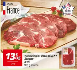 Netto NETTO Viande Bovine Française : 4 basses côtes à griller offre
