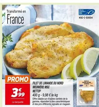 Netto NETTO Filet de Limande du Nord Meunière MSC offre