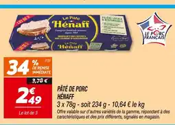 Netto Hénaff Pâté de porc offre