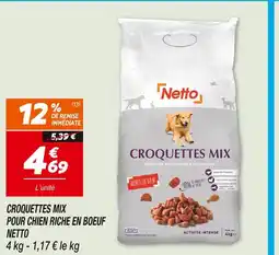 Netto NETTO Croquettes mix pour chien riche en boeuf offre