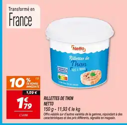 Netto Netto Rillettes de Thon offre