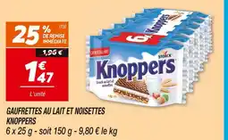 Netto KNOPPERS Gaufrettes au lait et noisettes offre