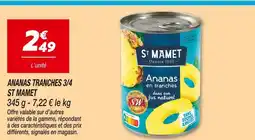 Netto ST MAMET Ananas tranches 3/4 offre