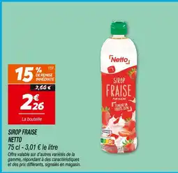 Netto Netto Sirop Fraise offre