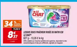 Netto LE CHAT Lessive discs fraîcheur rosée du matin x38 offre