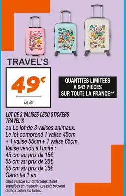 Netto TRAVEL'S Lot de 3 valises déco stickers offre