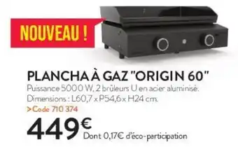 RAGT Jardin & Maison Plancha à gaz "origin 60" offre