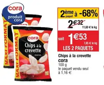 Cora x Carrefour Chips à la crevette offre