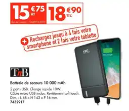 Plein ciel Batterie de secours 10 000 mAh offre