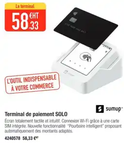 Plein ciel Terminal de paiement SOLO offre