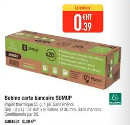 Plein ciel Sumup bobine carte bancaire sumup offre