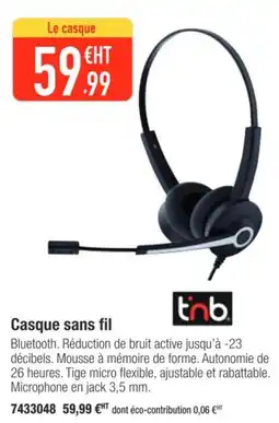 Plein ciel Casque sans fil offre