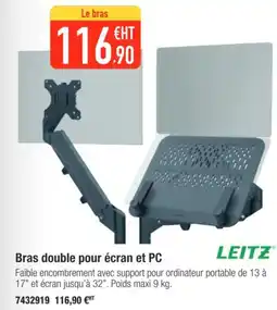 Plein ciel Bras double pour écran et PC offre
